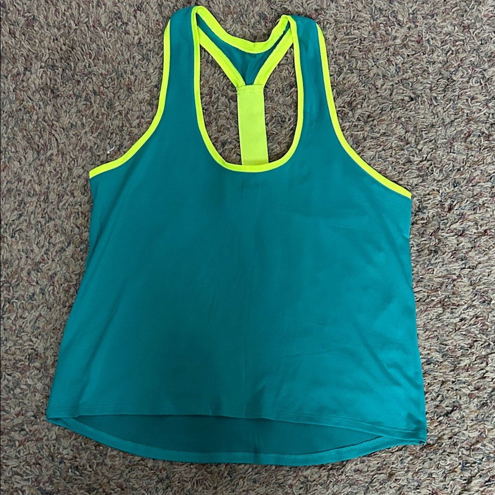 SO Teal and Neon Yellow Tank Top